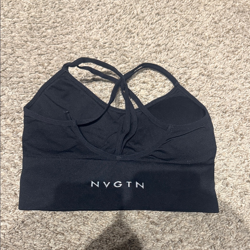 NVGTN Black Strappy Sports Bra